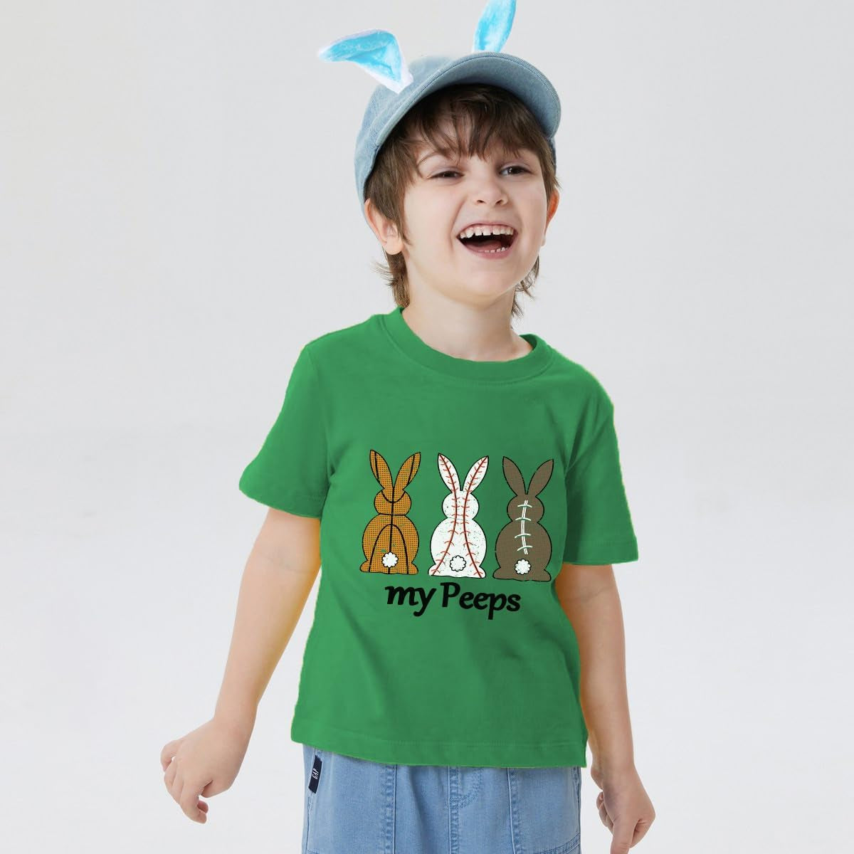 Boys Girls Easter Shirts Bunny Tshirt Short Sleeve Cotton Top Funny Rabbit Graphic Tshirts 3-12 Years
