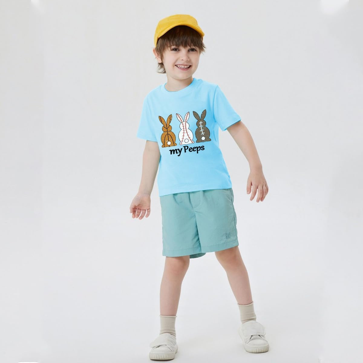 Boys Girls Easter Shirts Bunny Tshirt Short Sleeve Cotton Top Funny Rabbit Graphic Tshirts 3-12 Years