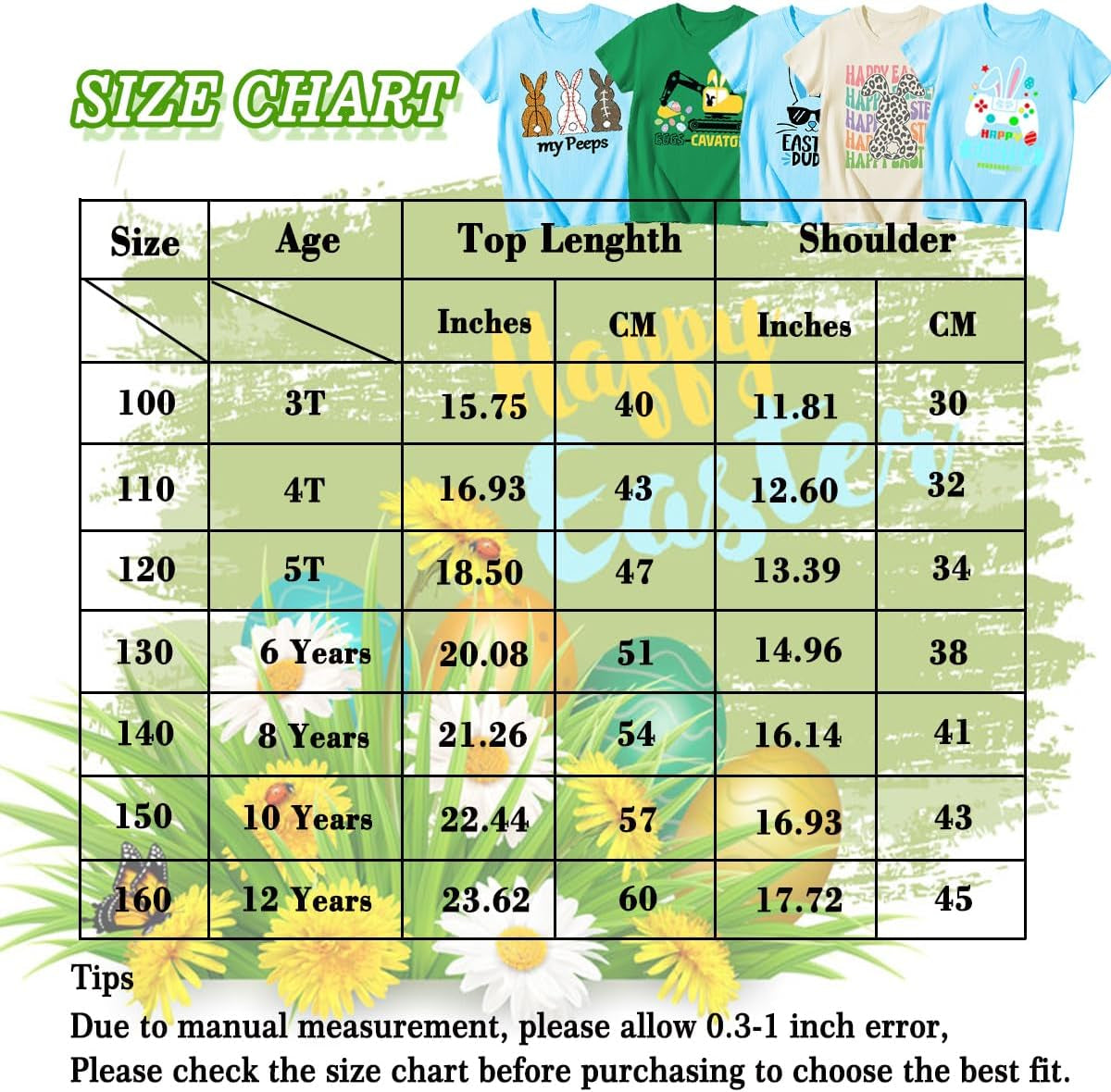 Boys Girls Easter Shirts Bunny Tshirt Short Sleeve Cotton Top Funny Rabbit Graphic Tshirts 3-12 Years